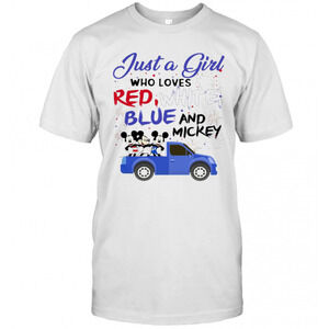 Just A Girl Who Loves Red White Blue T-Shirt